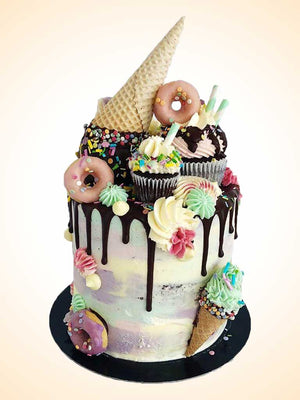 Vegan Ice Cream Drip Cake