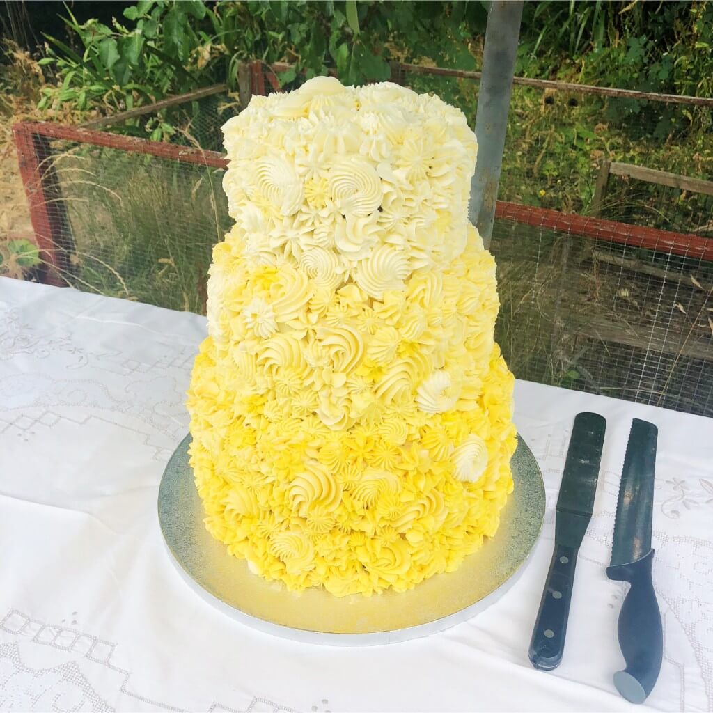 Yellow Summer Love Wedding Cake in London